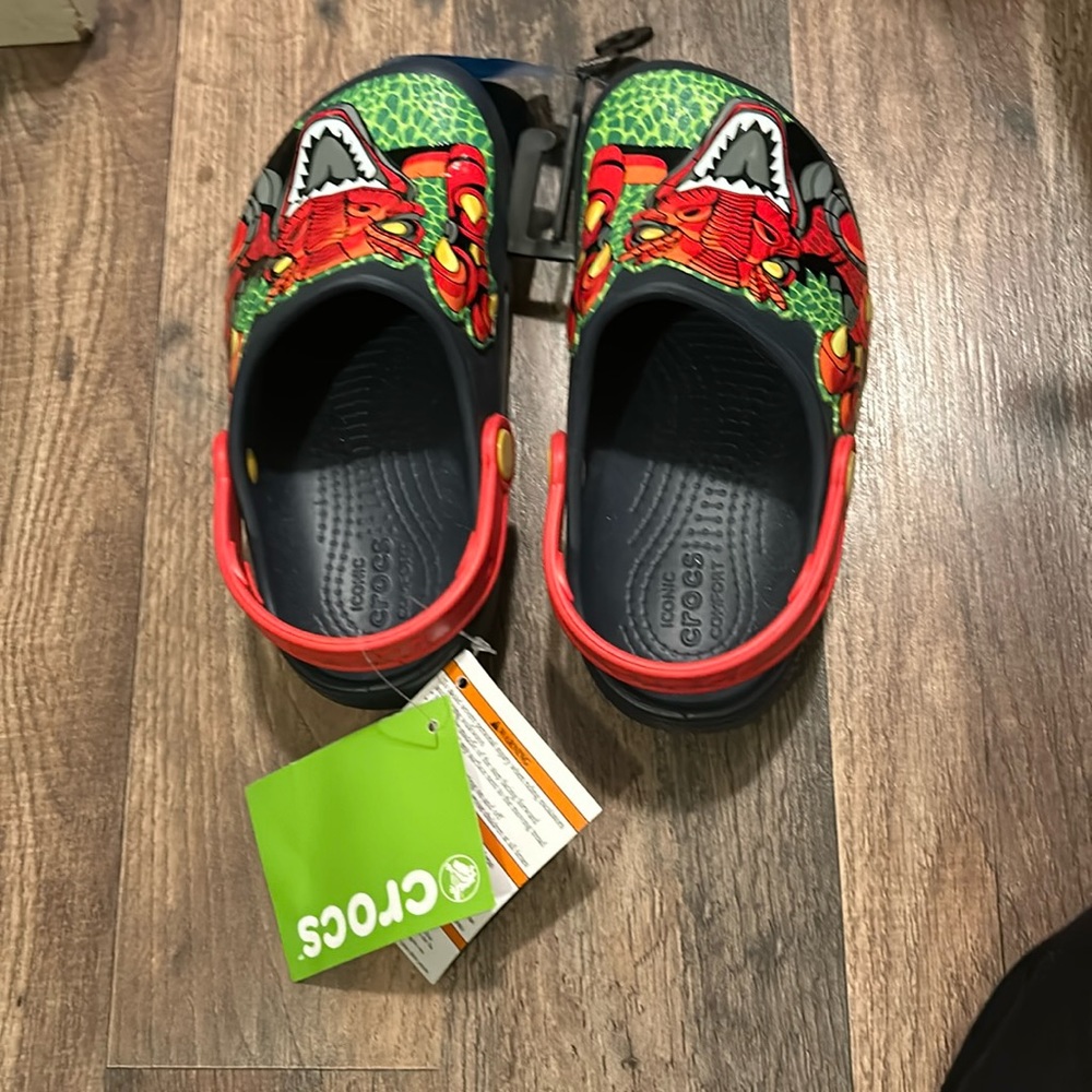 Little boys light up dinosaur crocs